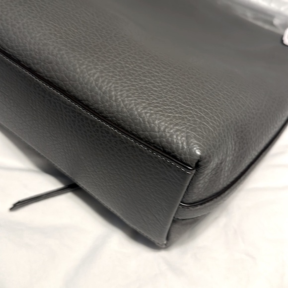 Women’s Coach xl Marlow Bag 11x13 Pebble leather & suede Heather Gray .NWT - Picture 10 of 16